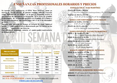 XXXIII Semana de la Danza (Enseñanzas profesionales)
